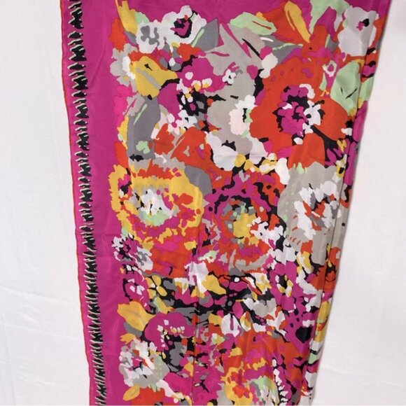 BCBGMaxAzria Pink Abstract Floral Square Scarf - Picture 10 of 16